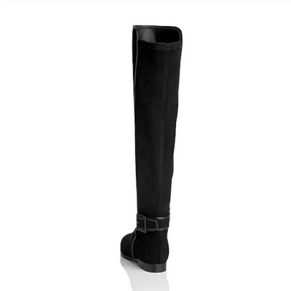 LK Bennett Delila Black Suede Over the Knee Boot Sz 38.5